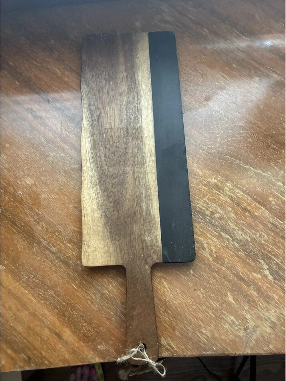 Two-toned serving paddle- artisan wood board- perfect for charcuterie/kitchen